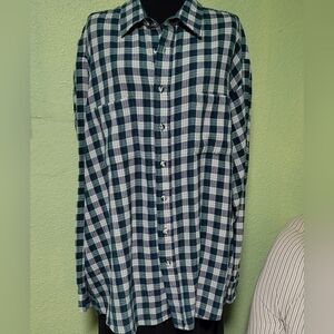 Vintage Windridge Acrylic Green Plaid Flannel Sz 2XLT